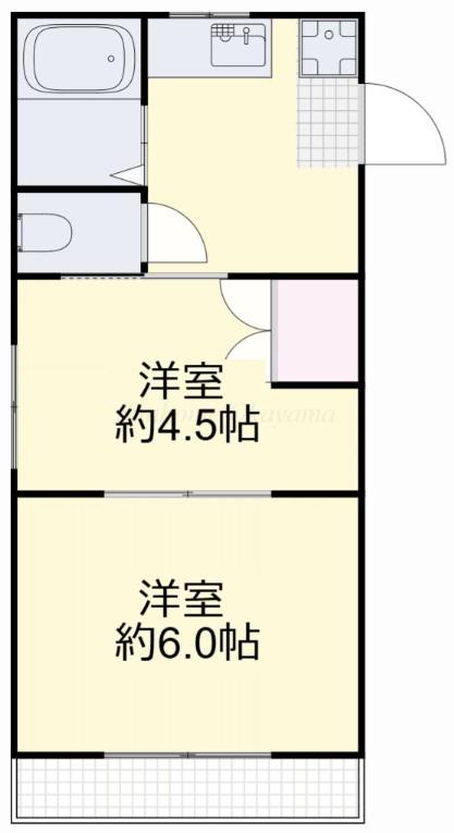 フローリッシュ神田町II(2K/1階)の間取り写真