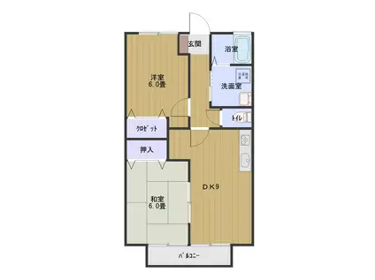 サンライト山村(2DK/1階)の間取り写真