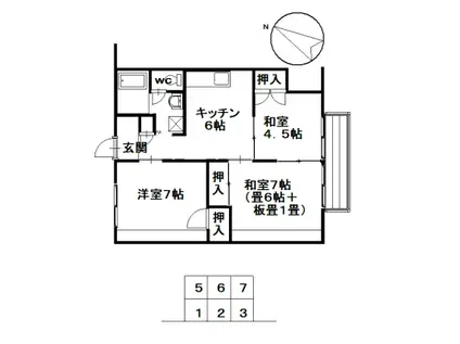 清水コーポ(3DK/2階)の間取り写真