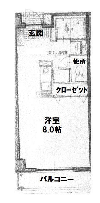 カーサフォンテ(ワンルーム/3階)の間取り写真