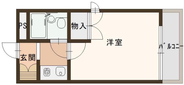 カレッジ北八代(1K/4階)の間取り写真
