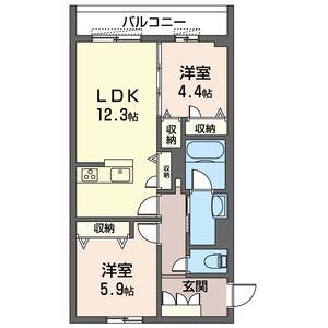 エムフェリス(2LDK/3階)の間取り写真