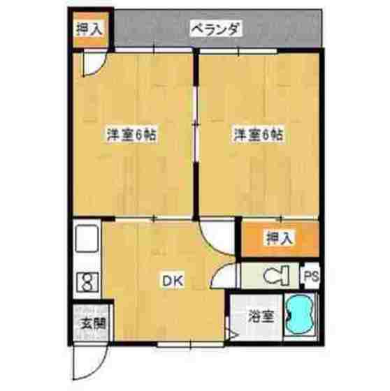 宇品栄能マンション(2DK/2階)の間取り写真