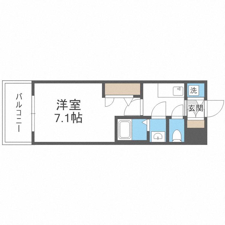 ライジングメゾン新大阪サウス(1K/5階)の間取り写真