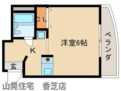 五位堂片岡マンション(1K/2階)の間取り写真
