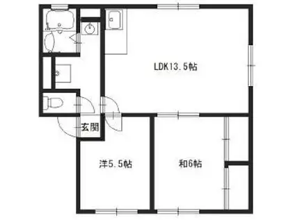 ジョイス広畑II(2LDK/1階)の間取り写真