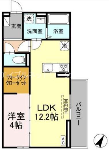 フェリーチェ 浜ノ茶屋(1LDK/1階)の間取り写真