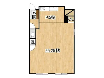 アビタあかしやII(1K/1階)の間取り写真