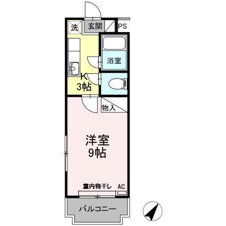 ロマネコンティ(1K/1階)の間取り写真
