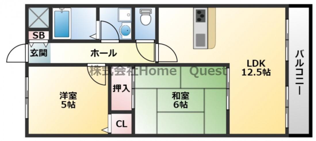 サニーコート浅井(2LDK/1階)の間取り写真