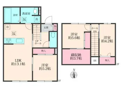 KAMULA 南(3LDK/1階)の間取り写真