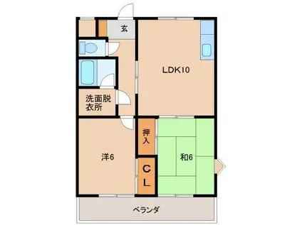 グリーンフル堀井(2LDK/1階)の間取り写真