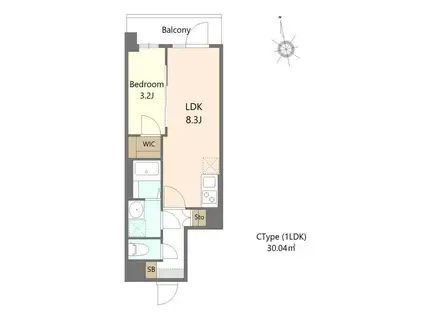 ALIVIS緑橋(1LDK/3階)の間取り写真