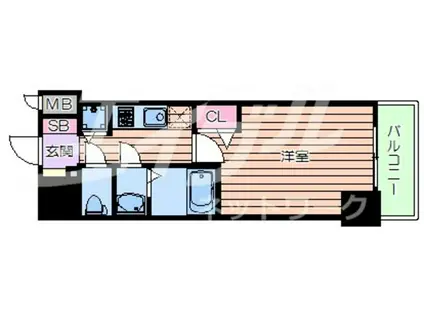 プレサンス堺筋本町駅前シェル(1K/11階)の間取り写真