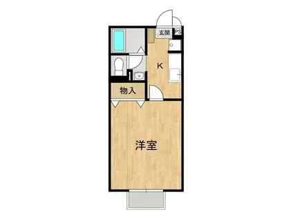 ハイツハピネス(1K/2階)の間取り写真