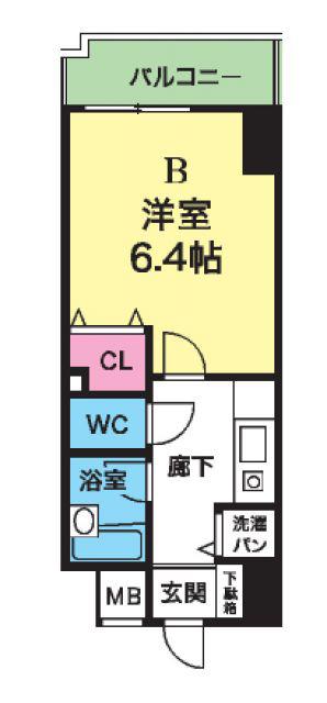 YKハイツ西明石(1K/4階)の間取り写真