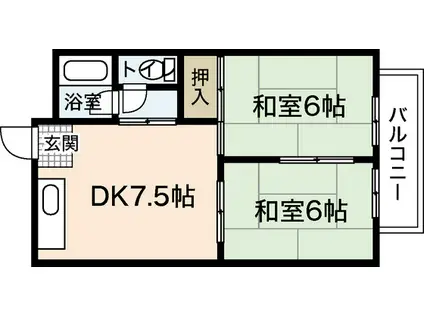 はせがわビル(2DK/2階)の間取り写真