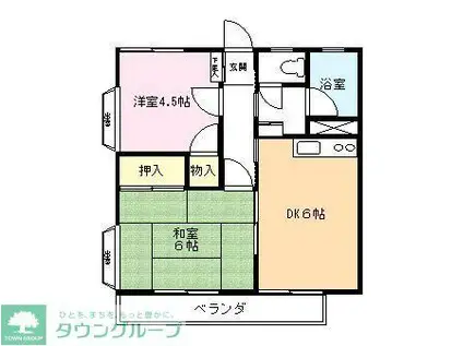 椎名ハイツ(2DK/2階)の間取り写真