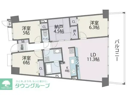 アイランドシティ・インフィニガーデン イースト(4LDK/9階)の間取り写真