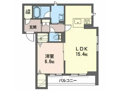 アクアコート草津II(1LDK/2階)の間取り写真