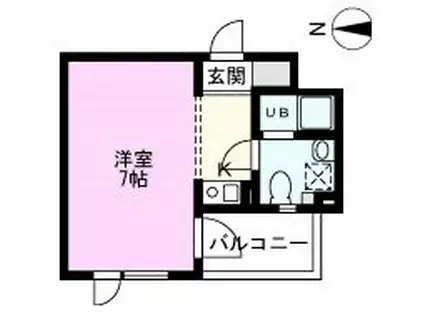 カーサ大戸(ワンルーム/2階)の間取り写真