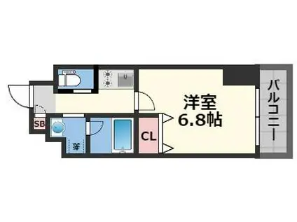 プレジオ都島本通(1K/11階)の間取り写真