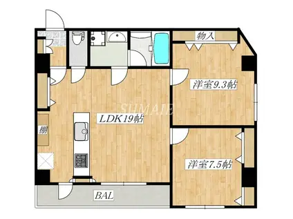 光陽ビル(2LDK/5階)の間取り写真
