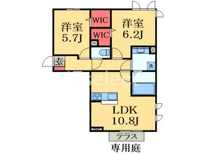 TORISIA N(2LDK/1階)の間取り写真