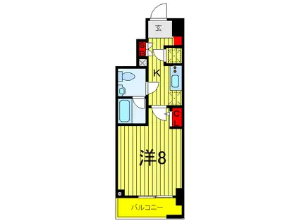 LEXE赤羽(1K/6階)の間取り写真
