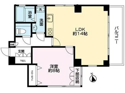 MILES YEVIS(1LDK/4階)の間取り写真