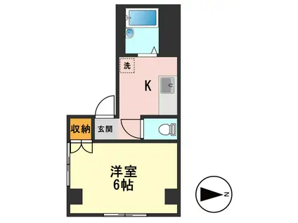 山崎ビル(1K/3階)の間取り写真