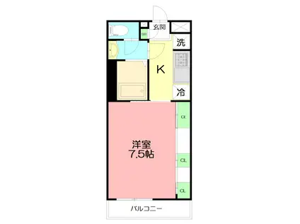 リブリ・オブリガーダ(1K/2階)の間取り写真