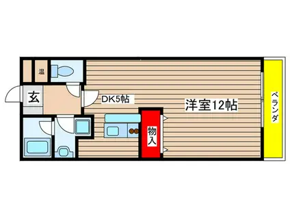 ハピネス植田(1DK/2階)の間取り写真