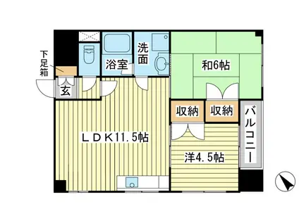 アクアヒル(2LDK/5階)の間取り写真