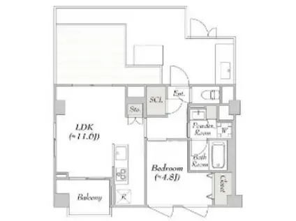 ルミーク北千住(1LDK/5階)の間取り写真