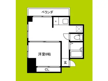 カトレアマンション(1DK/3階)の間取り写真