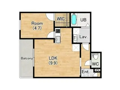 ジーメゾン草刈フォーベル(1LDK/1階)の間取り写真