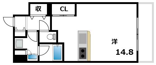 芦屋プレシャスコート(ワンルーム/2階)の間取り写真