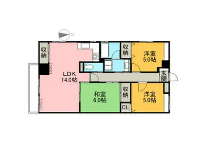 グランコート21(3LDK/4階)の間取り写真