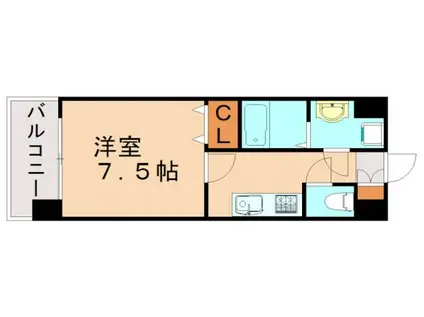 エンクレスト天神東III(1K/6階)の間取り写真