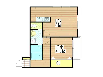リエス春日町(1LDK/4階)の間取り写真