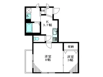 MAISON-K(2K/2階)の間取り写真