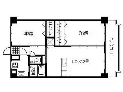 サンシャイン村崎3(2LDK/2階)の間取り写真