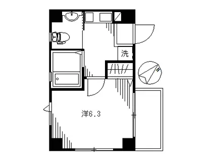 ウィルコート(1K/3階)の間取り写真