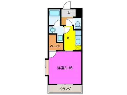 VIA LATTEA(1K/1階)の間取り写真