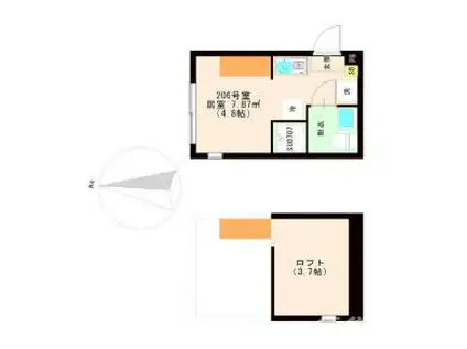 THE MARIS COURT 練馬(ワンルーム/2階)の間取り写真