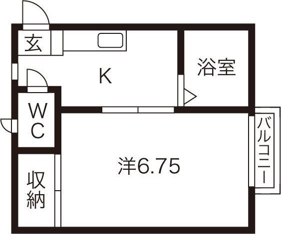 アドラシオンA(1K/1階)の間取り写真