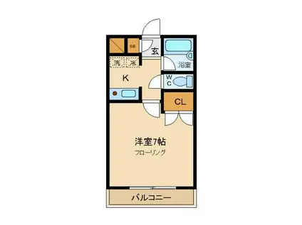 シャルム(1K/3階)の間取り写真