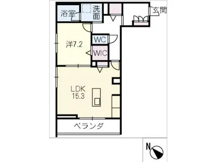 カーサ・レジデンス(1LDK/3階)の間取り写真