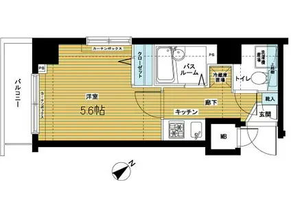 トーシンフェニックス八丁堀(1K/8階)の間取り写真